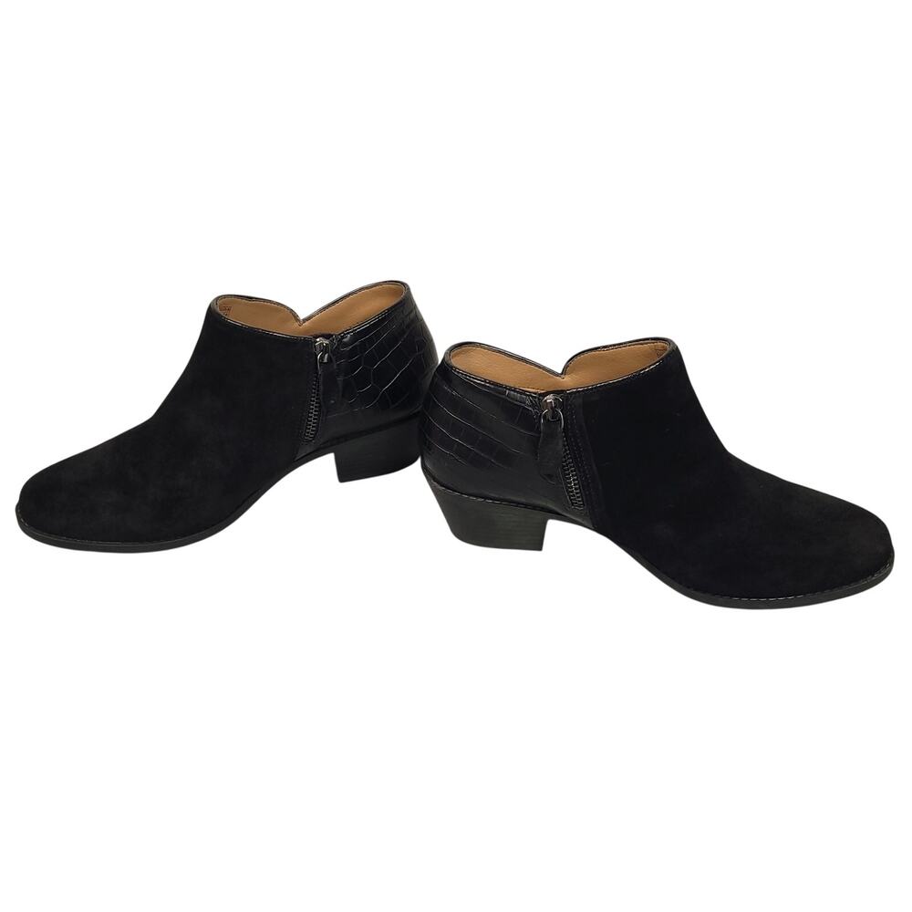 Vionic Marissa Booties Womens 8.5 Black Suede Ankle Zip Comfort Shoes EUC - Picture 9 of 13